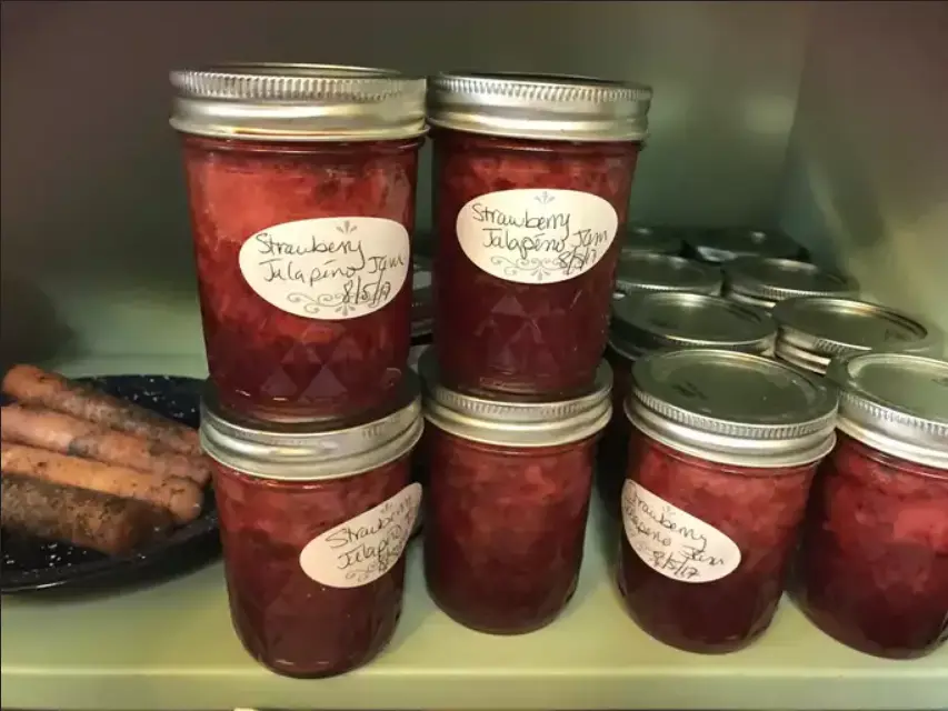 Strawberry Jalapeno Jam In Jars